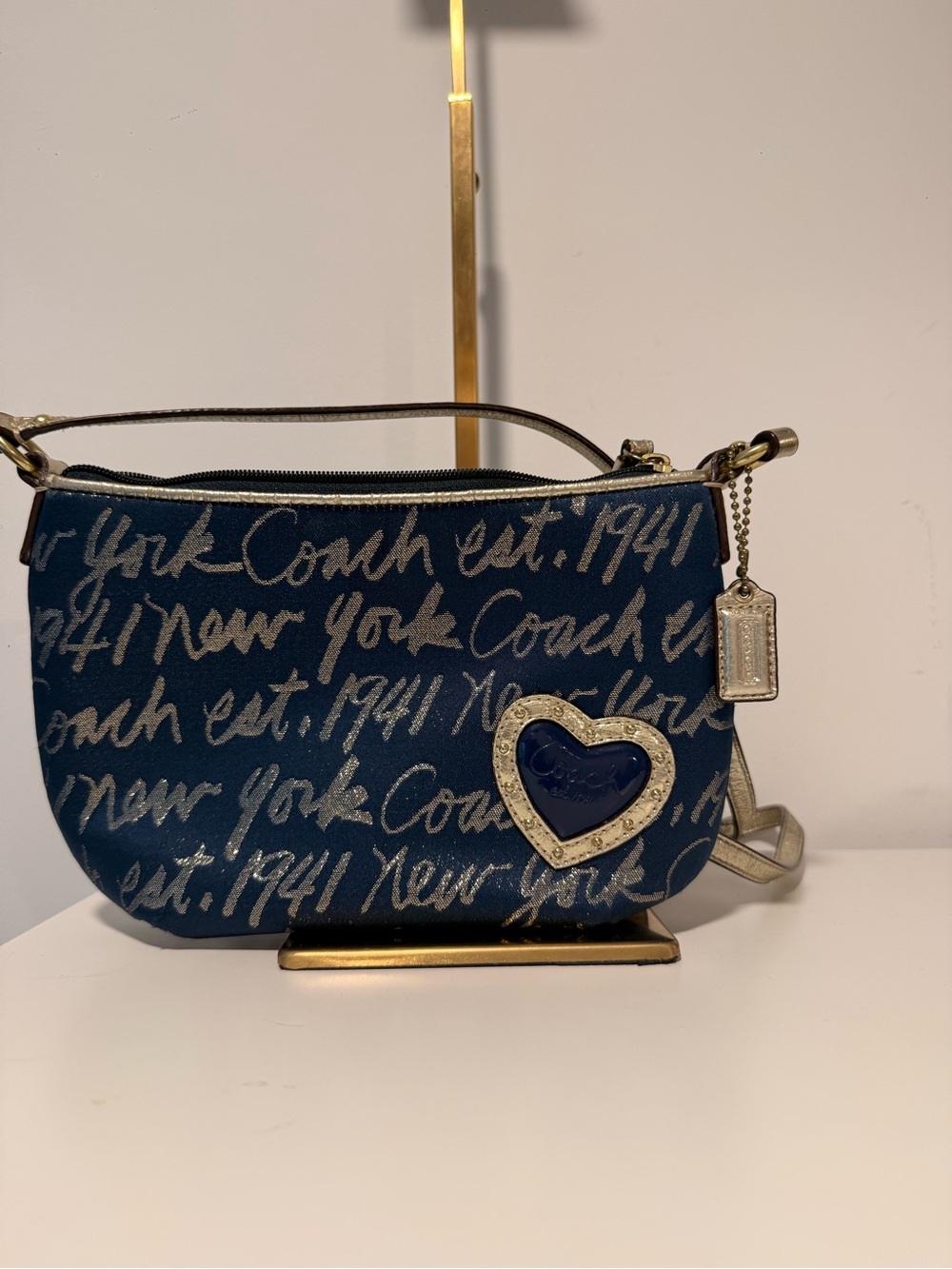 Coach VY2K - Blue Heart Crossbody Bag with Metallic Strap - Picture 5 of 5
